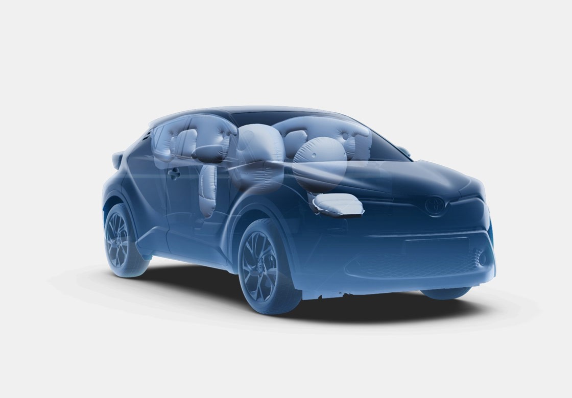 Airbagy sú umiestnené v celom priestore kabíny