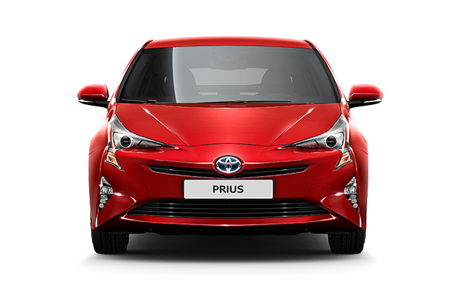 Červená Toyota Prius - spredu